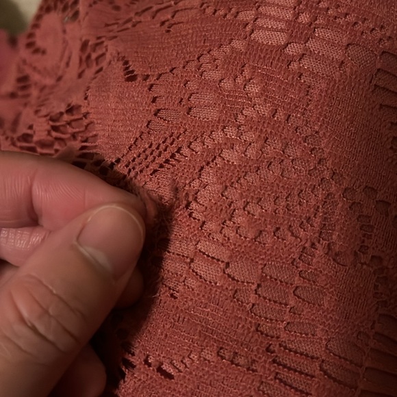 American Eagle Burnt Rose Pink Spaghetti Strap Swiss Dot Lace Bustier Dress XS - Picture 15 of 15